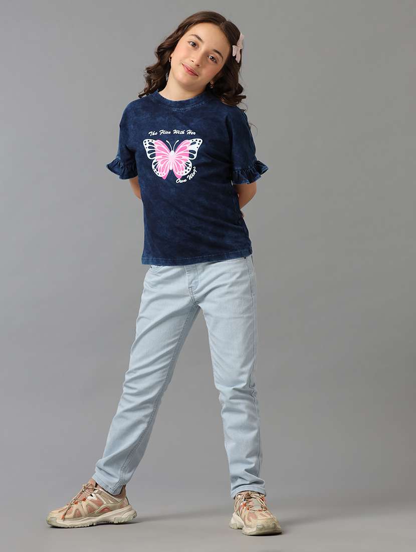 girls printed short sleeve regular fit tee - 22071403 -  Standard Image - 3