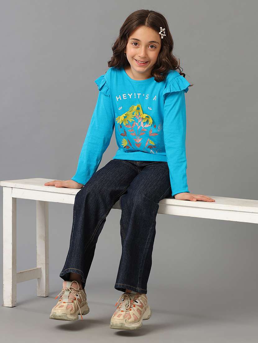 girls printed long sleeve regular fit tee - 22071404 -  Standard Image - 3