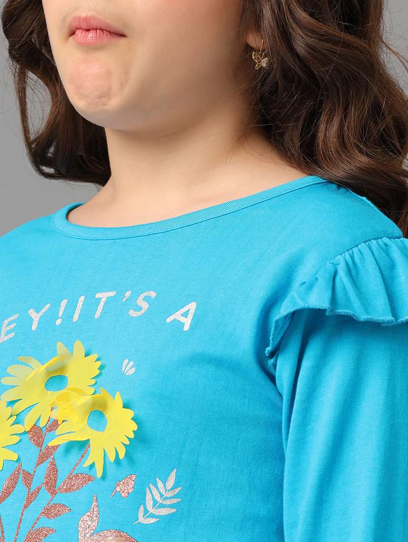 girls printed long sleeve regular fit tee - 22071404 -  Standard Image - 5