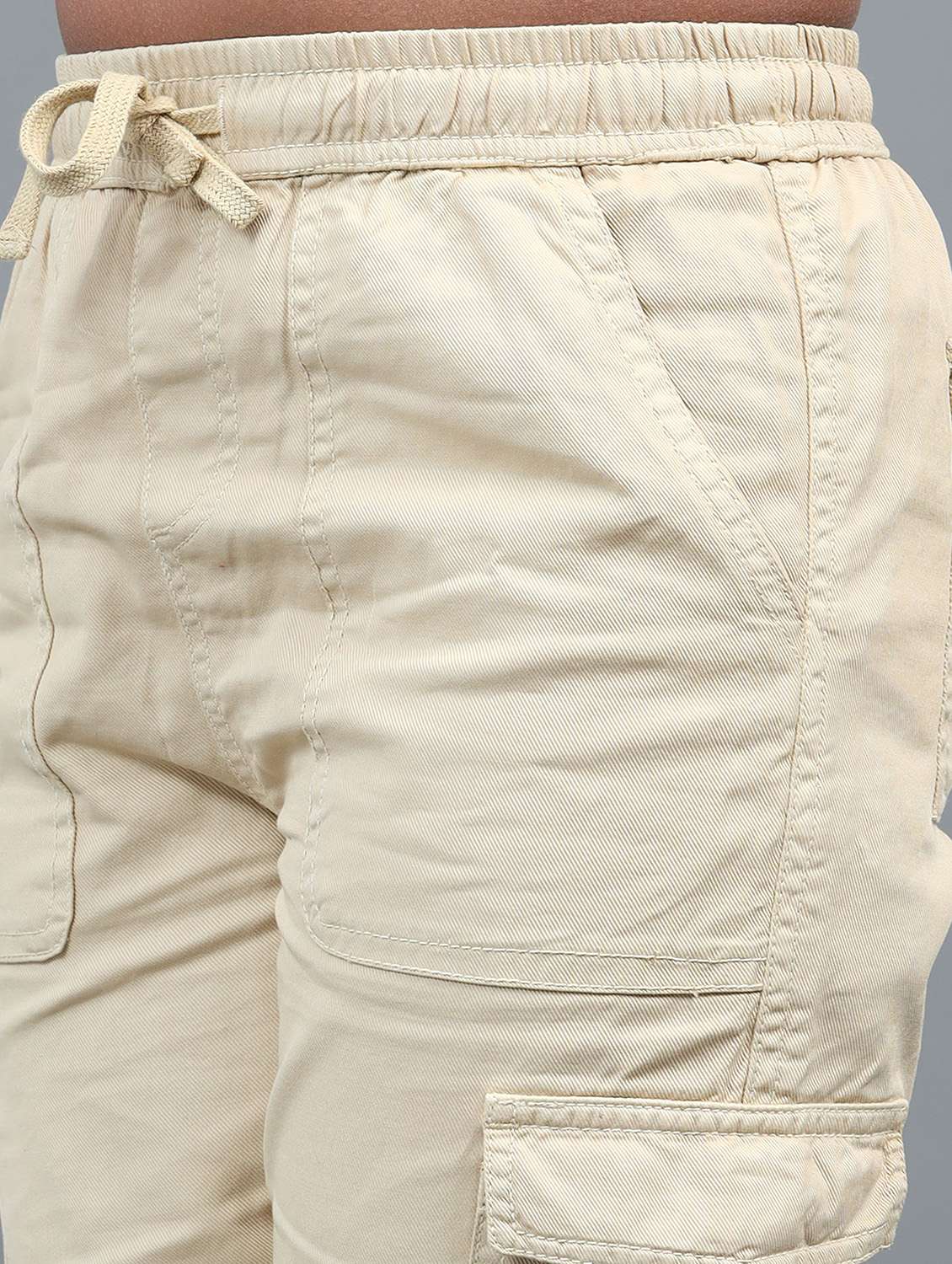 girls solid mid rise regular fit cargo - 22071494 - Standard Image - 3