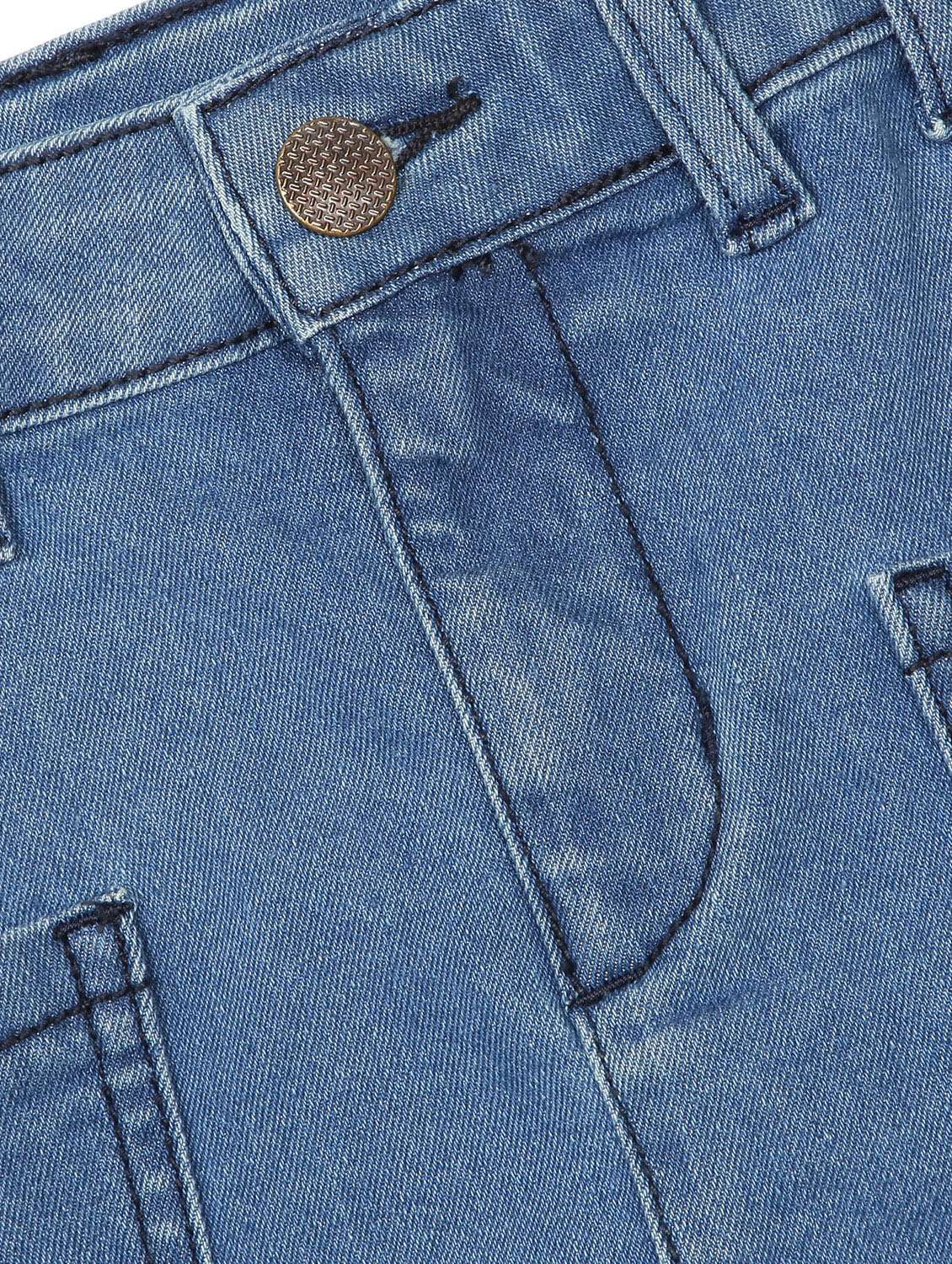 girls solid mid rise denim mini skirt - 22071522 -  Standard Image - 3