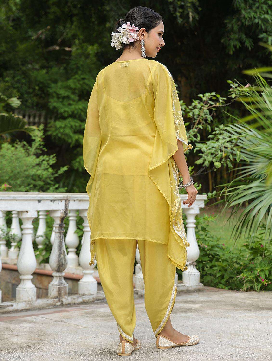 women embroidered kaftan and dhoti set - 22071568 -  Standard Image - 3