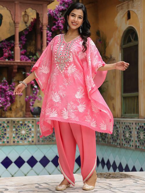 women embroidered kaftan and dhoti set - 22071569 - Standard Image - 0