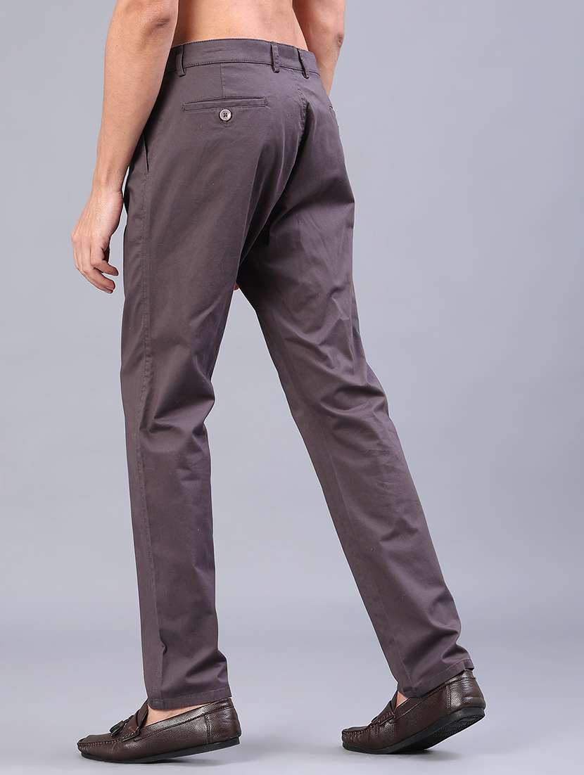 men solid mid rise straight fit chinos  - 22071700 -  Standard Image - 3