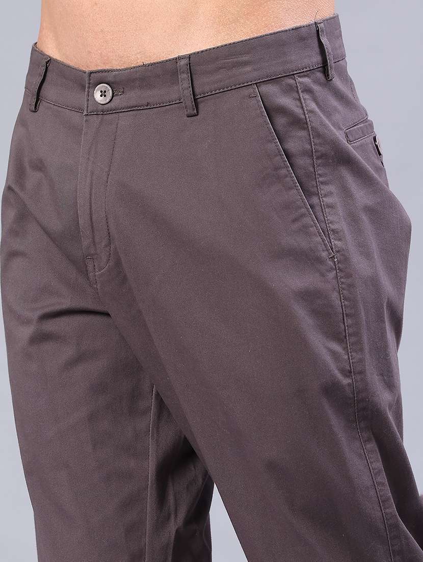 men solid mid rise straight fit chinos  - 22071700 -  Standard Image - 5