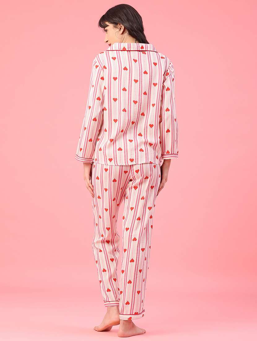 women printed nightwear pyjama set - 22071713 -  Standard Image - 3