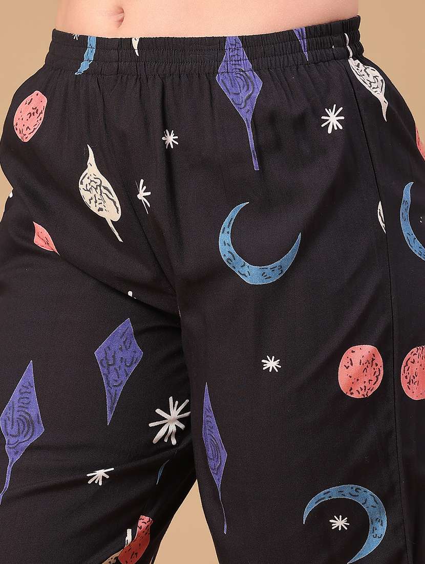 women printed nightwear pyjama set - 22071714 -  Standard Image - 5