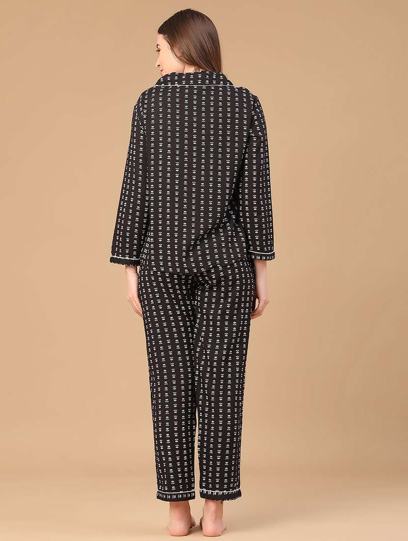 women printed nightwear pyjama set - 22071715 -  Standard Image - 3