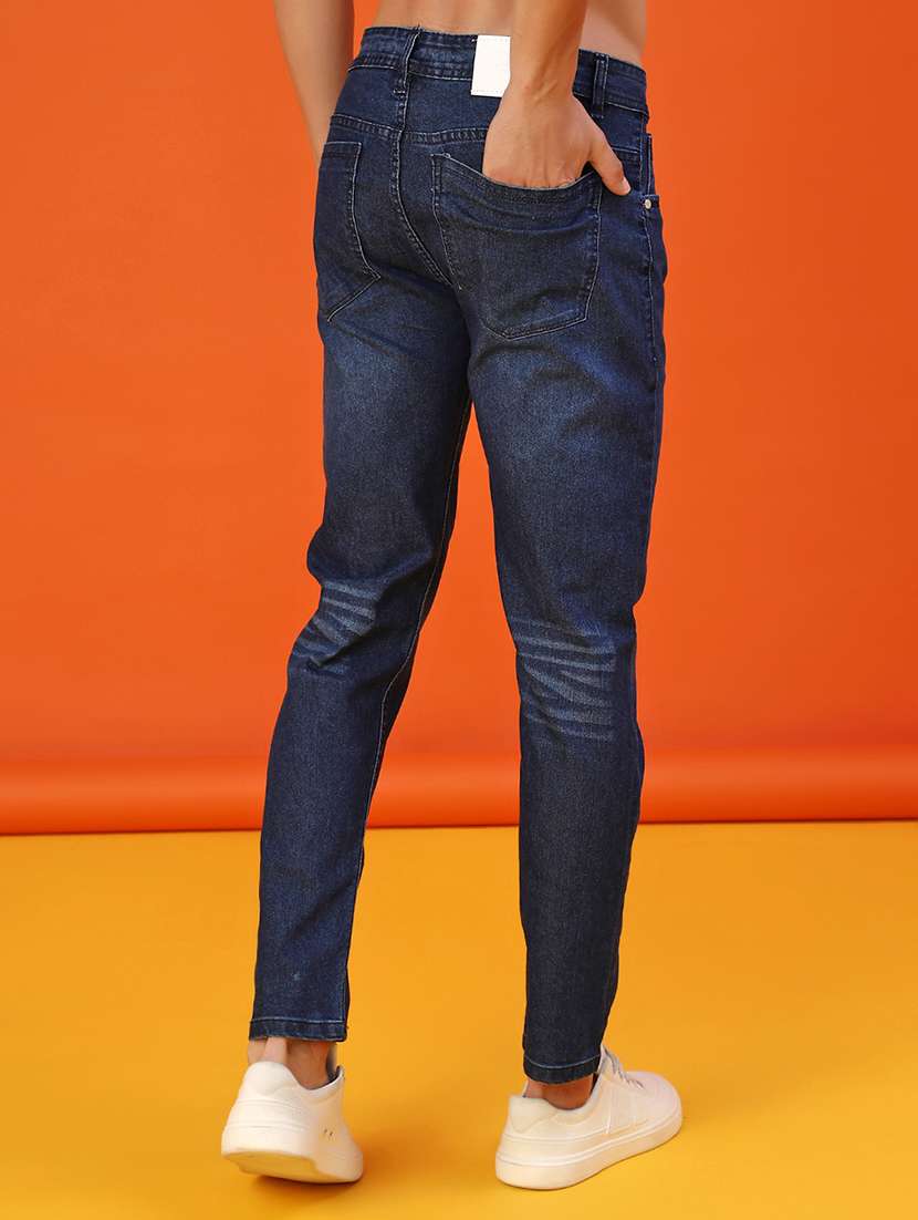 men washed mid rise full length slim fit jeans - 22071728 -  Standard Image - 3
