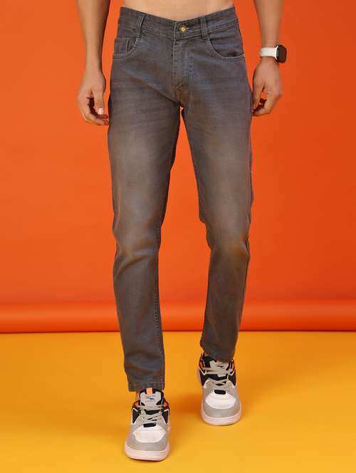 men washed mid rise full length slim fit jeans - 22071730 -  Standard Image - 0