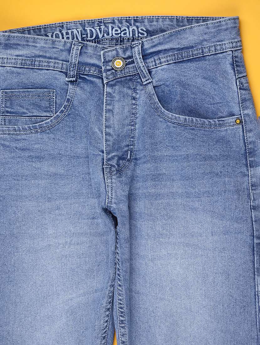 men washed mid rise full length slim fit jeans - 22071732 -  Standard Image - 3