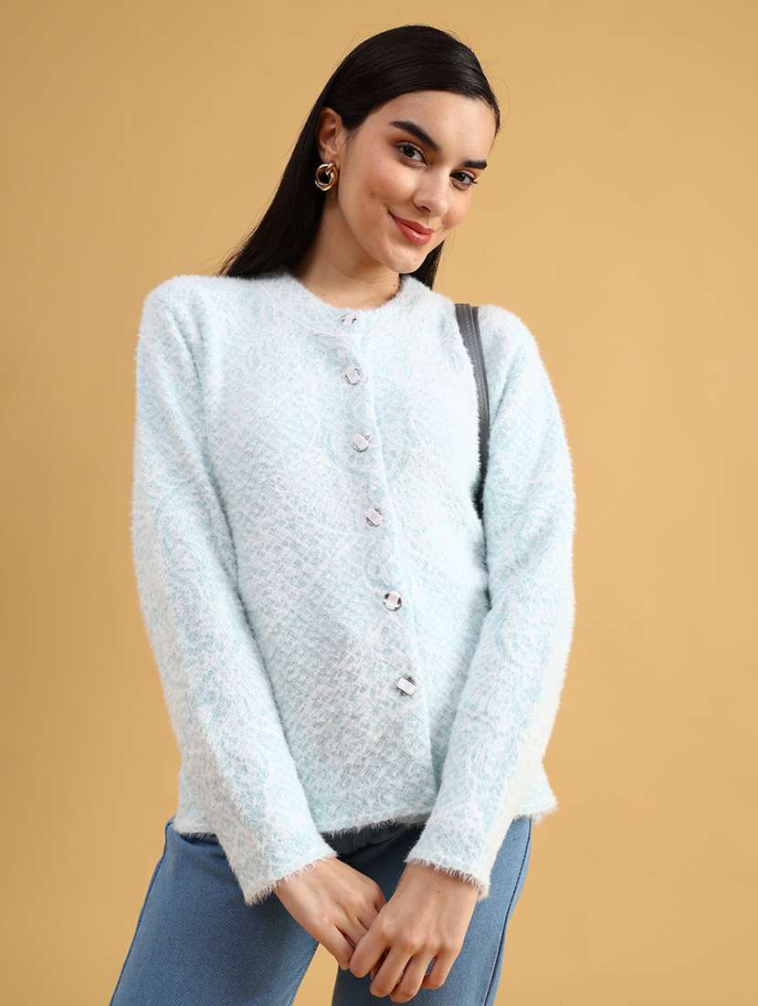 women self designed long sleeve cardigan