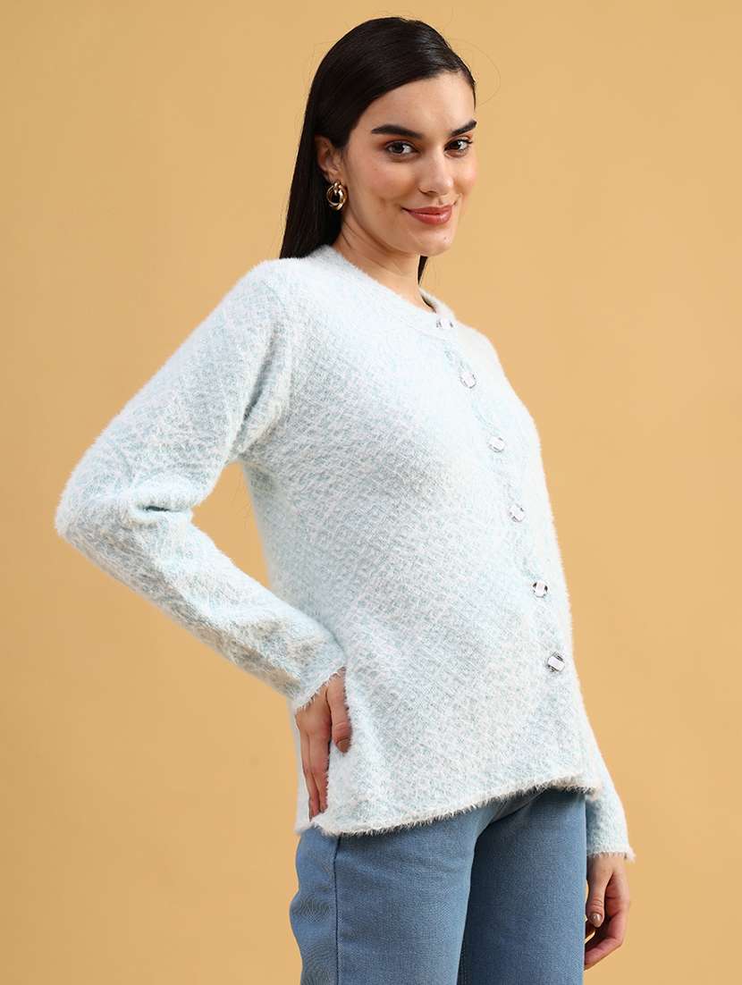 women self designed long sleeve cardigan - 22071742 -  Standard Image - 3