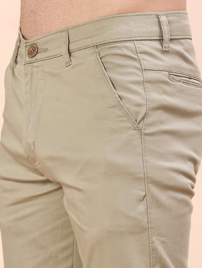 men solid mid rise chinos casual trouser - 22071805 -  Standard Image - 5