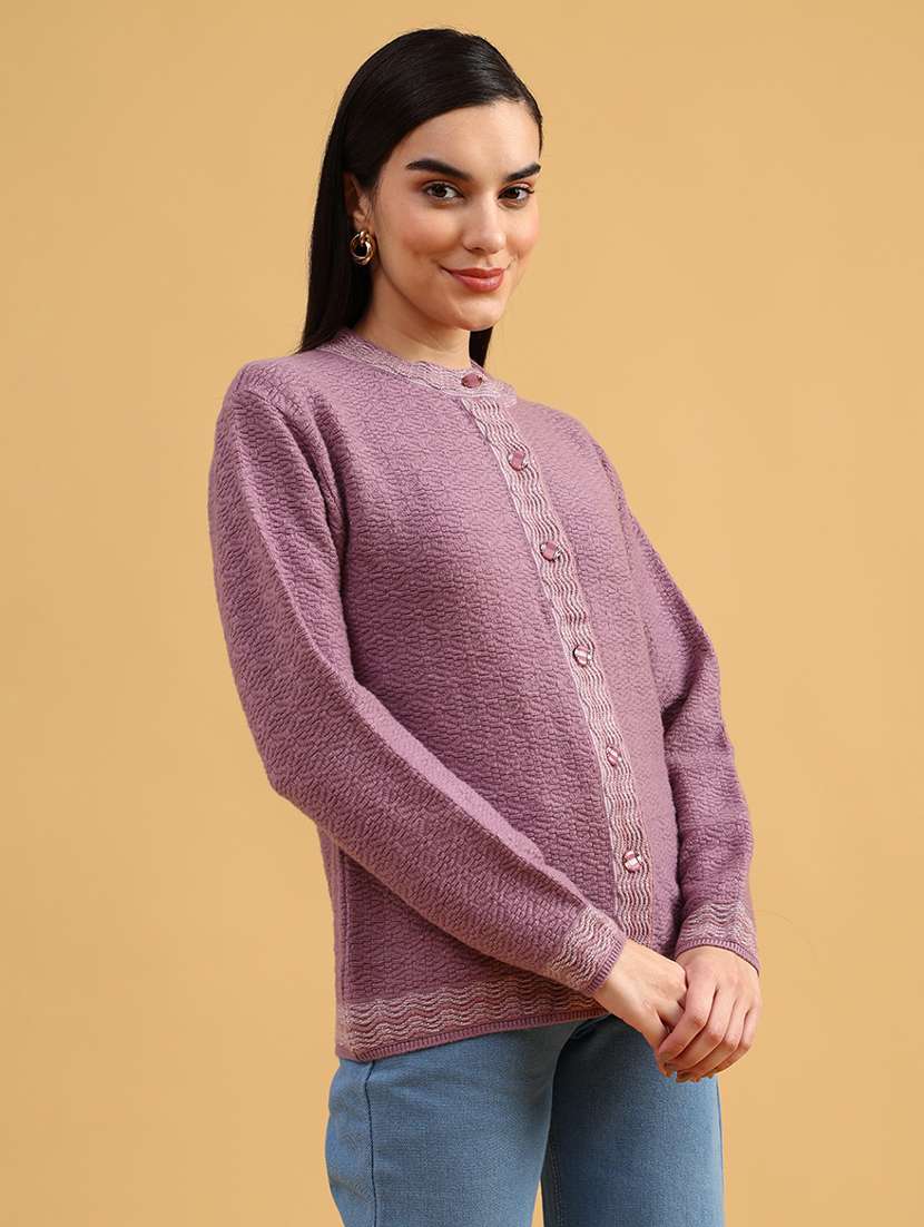 women self designed long sleeve cardigan - 22071806 -  Standard Image - 3