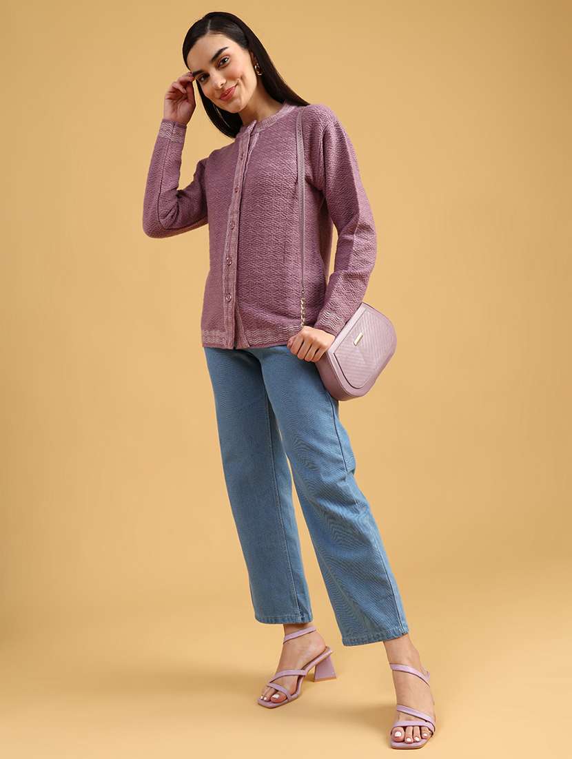 women self designed long sleeve cardigan - 22071806 -  Standard Image - 5