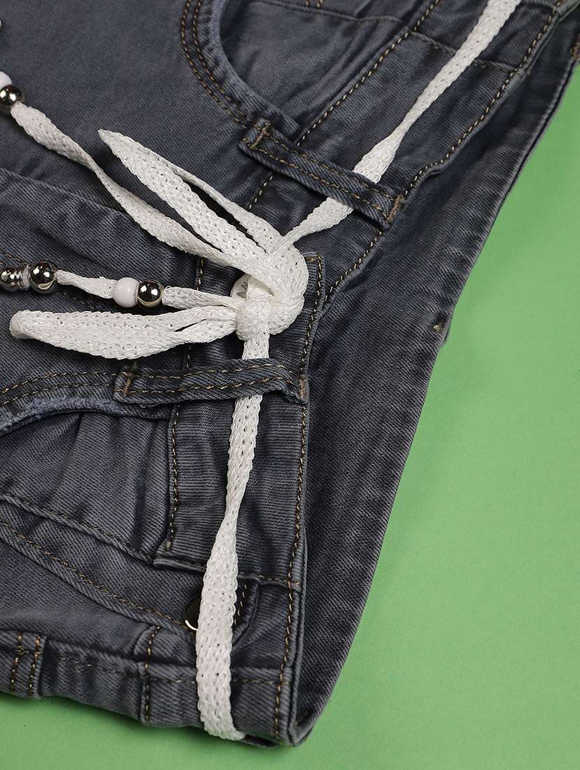 girls washed mid rise straight jeans - 22072015 -  Standard Image - 3