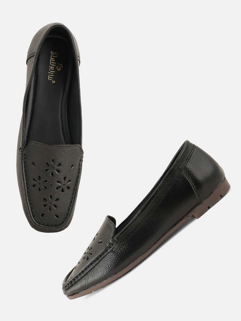 black leather ballerina - 22072117 - Standard Image - 5