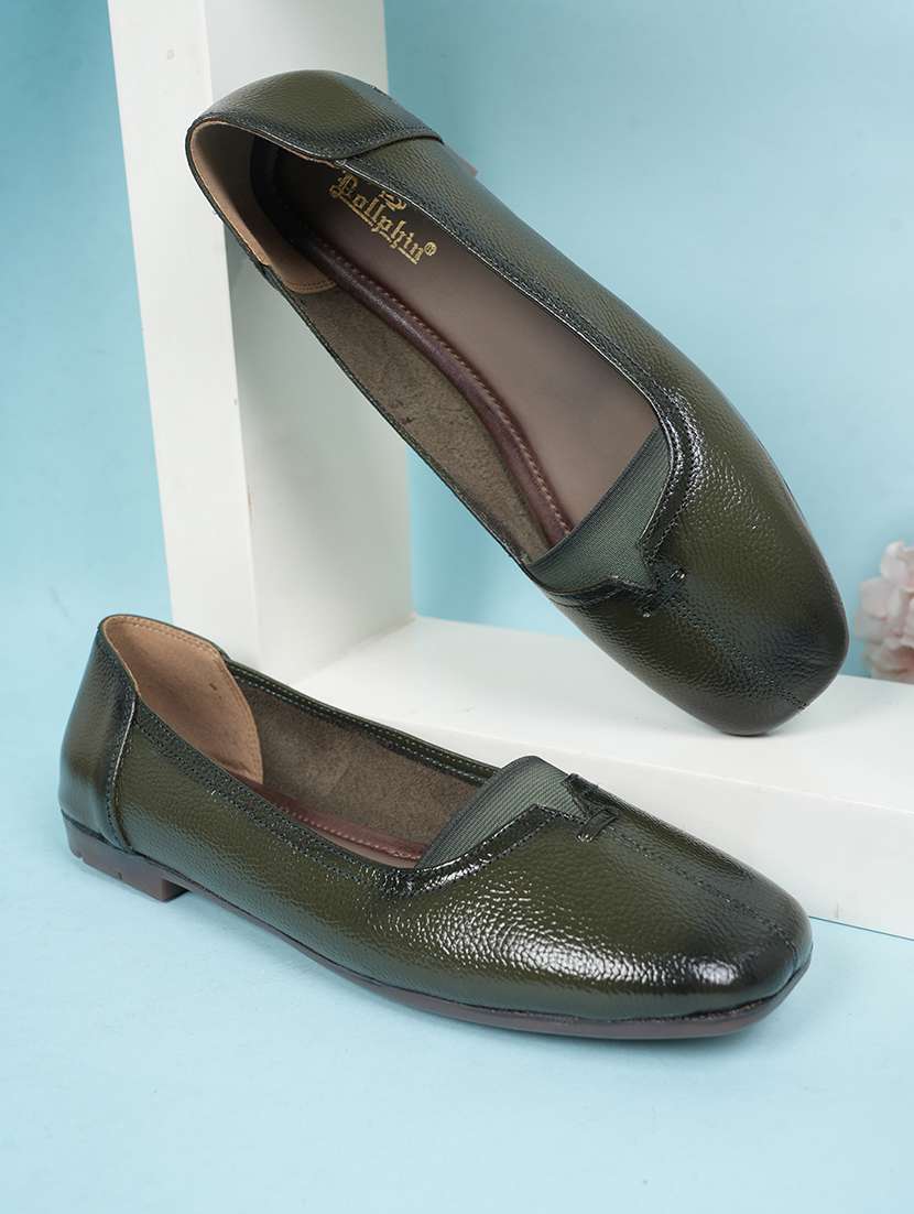 women green slip on ballerina - 22072121 -  Zoom Image - 0