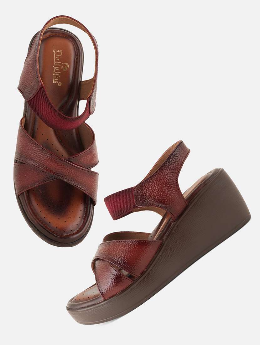 women solid back strap wedges - 22072133 - Standard Image - 5