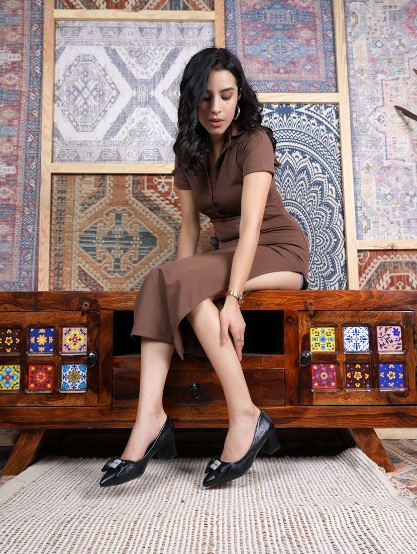 women black slip on pump - 22072142 - Standard Image - 3