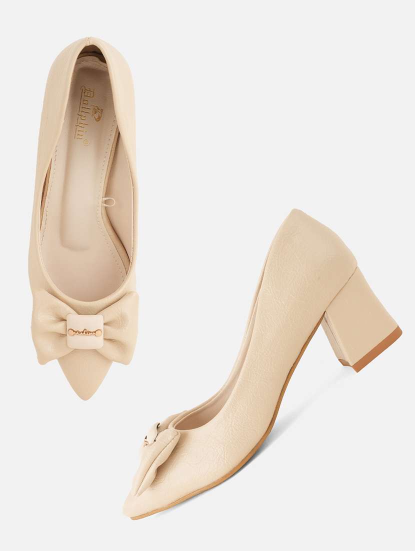 women cream slip on pump - 22072143 - Standard Image - 5