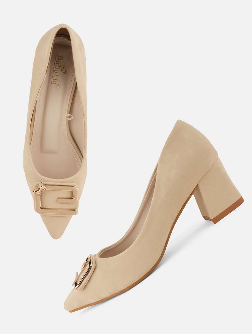 women cream slip on pump - 22072152 - Standard Image - 5
