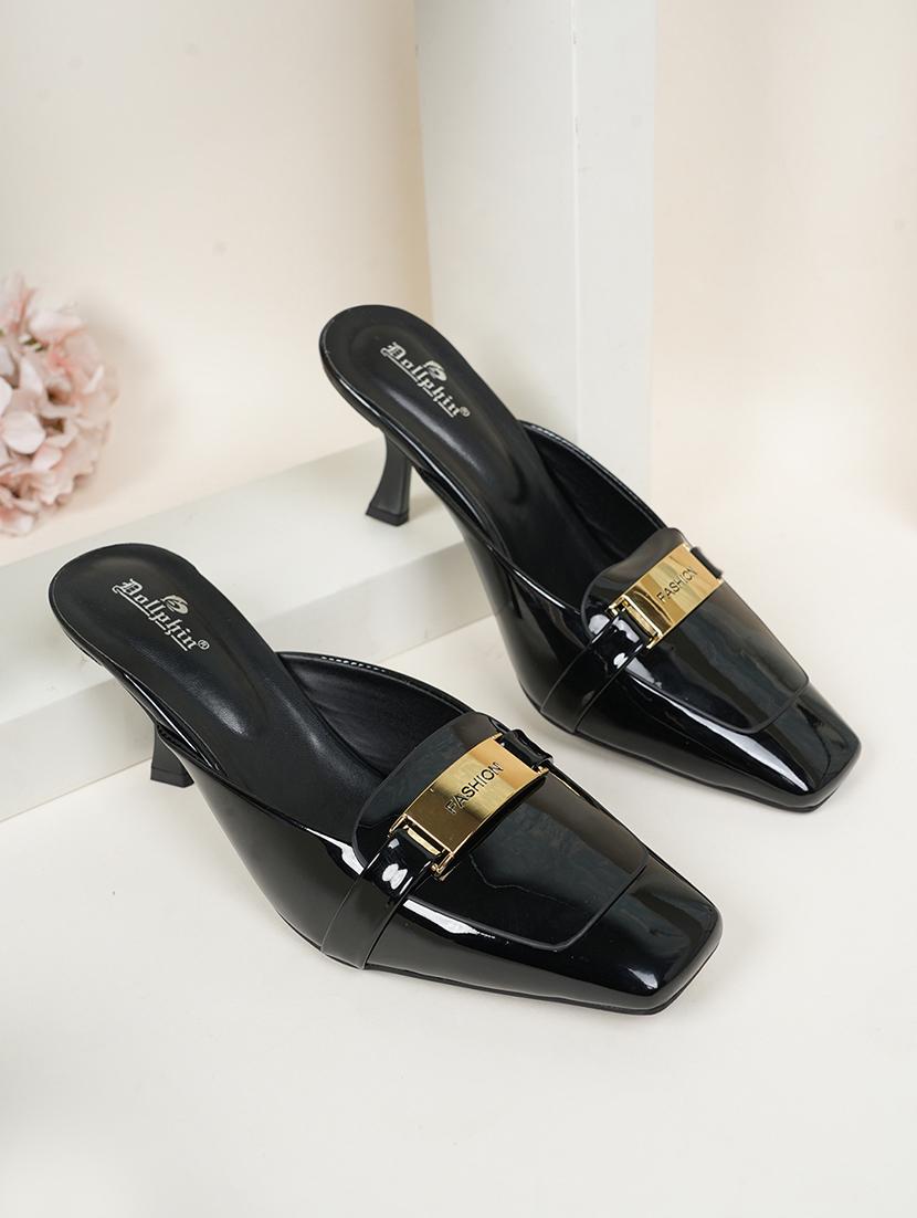 women black solid slip on mule - 22072156 - Zoom Image - 0