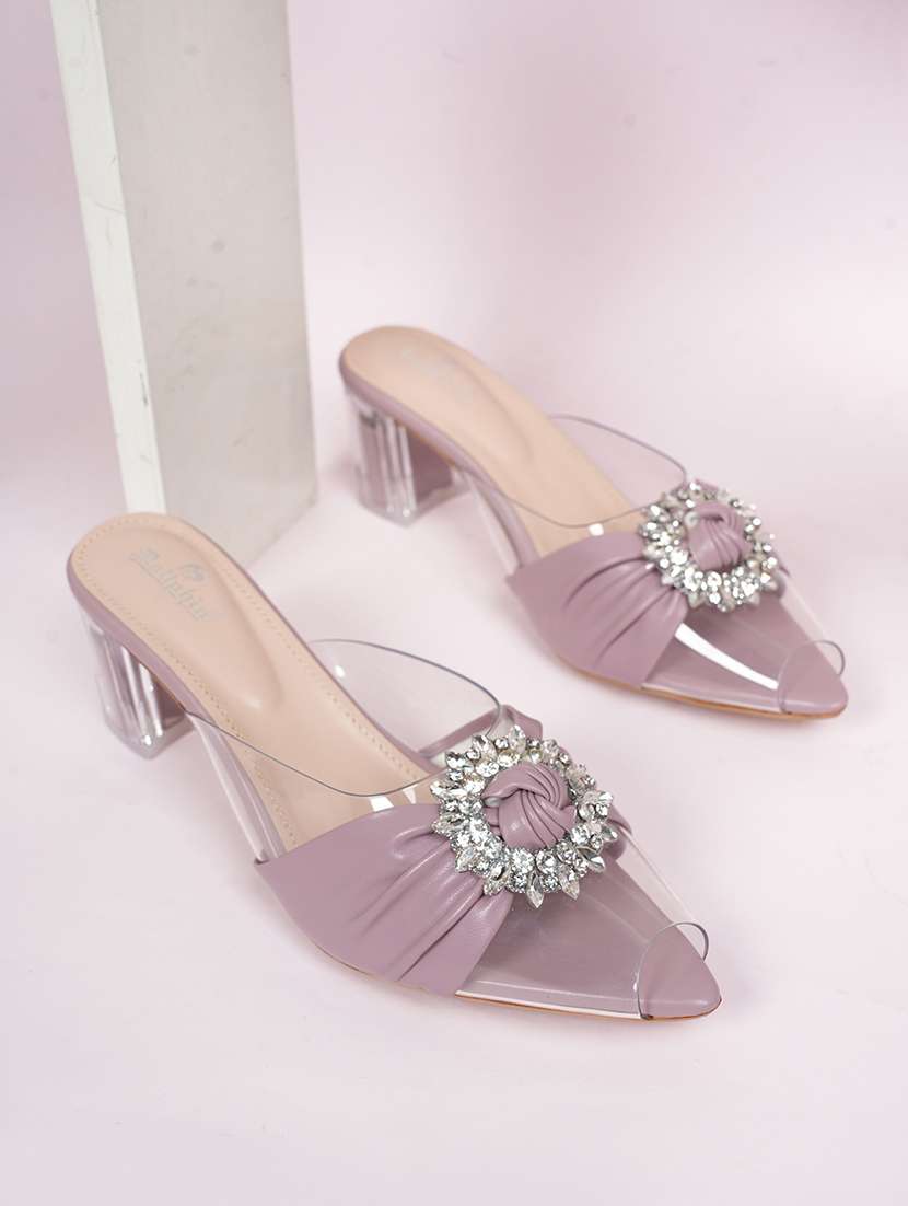 women mauve embellished slip on mule - 22072157 -  Zoom Image - 0