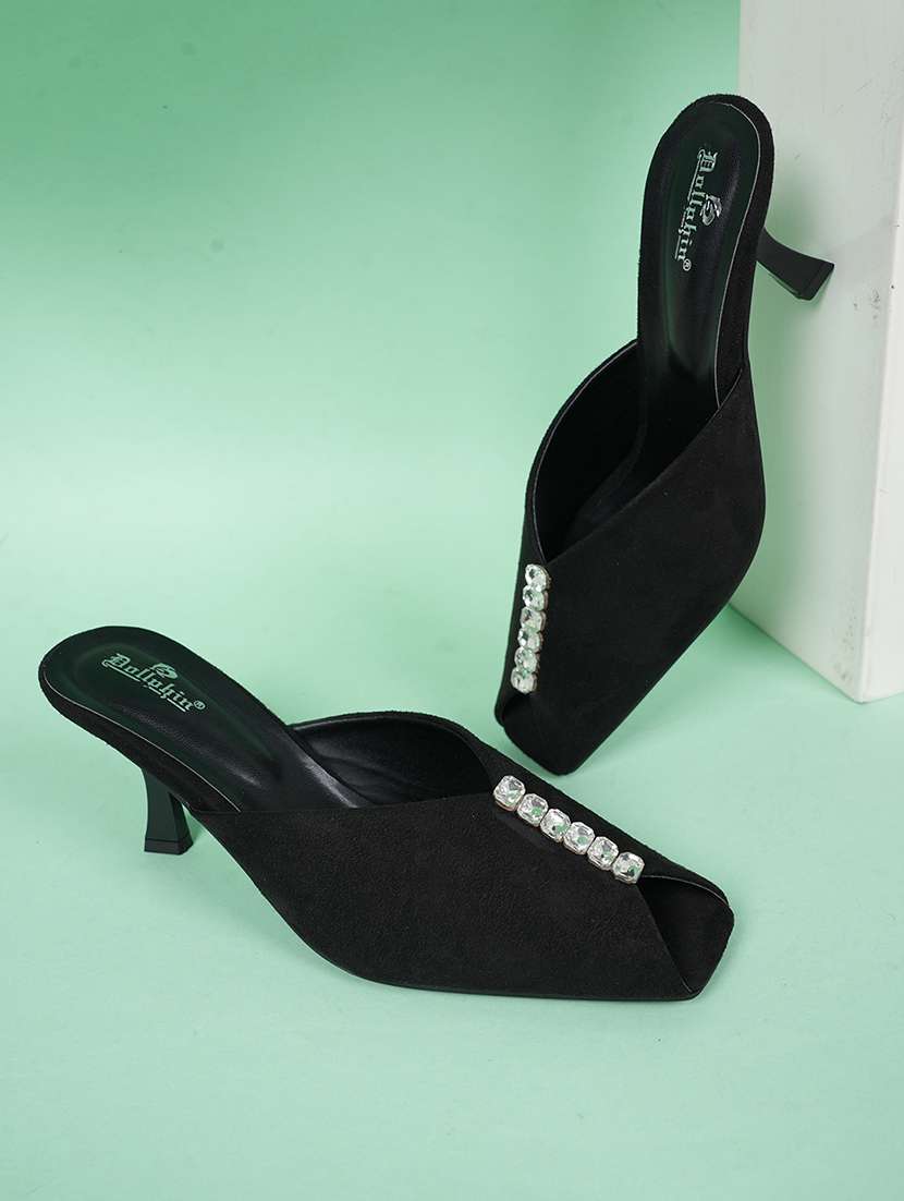 women black slip on mule