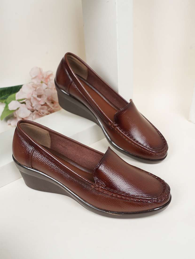 women brown slip on wedge - 22072172 - Zoom Image - 0