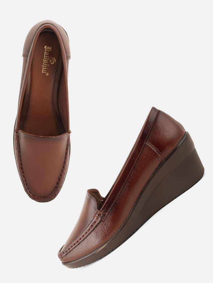 women brown slip on wedge - 22072172 - Standard Image - 5