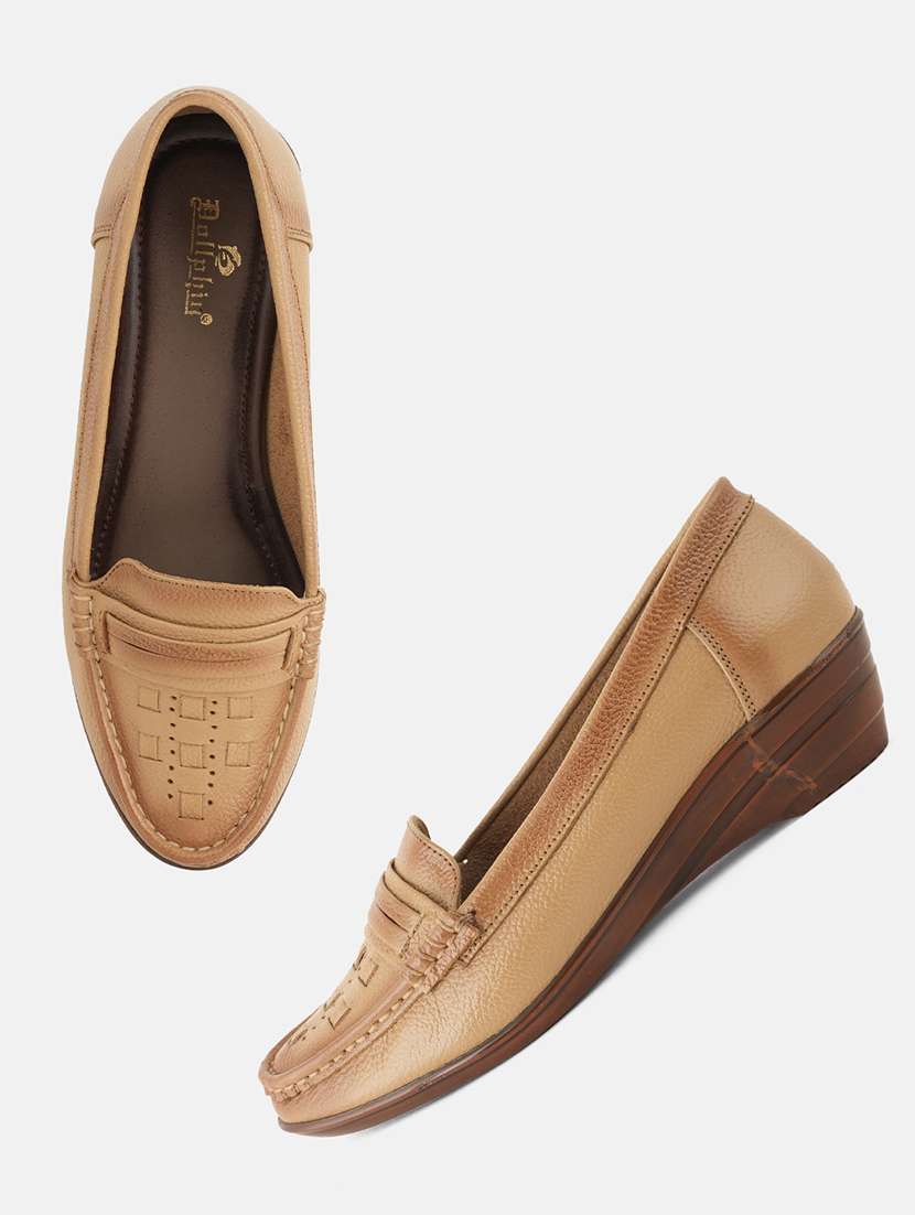 women beige slip on platform wedge - 22072177 - Standard Image - 5