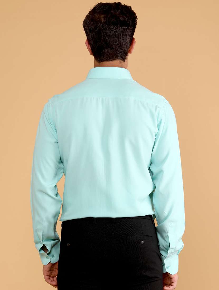 Men Solid Long Sleeve Slim Fit Formal Shirt - 22072239 -  Standard Image - 3