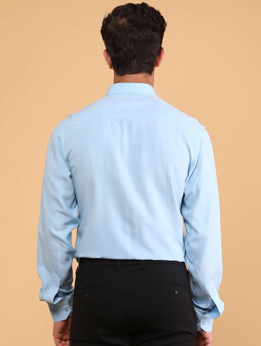 men solid long sleeve slim fit formal shirt - 22072240 -  Standard Image - 3