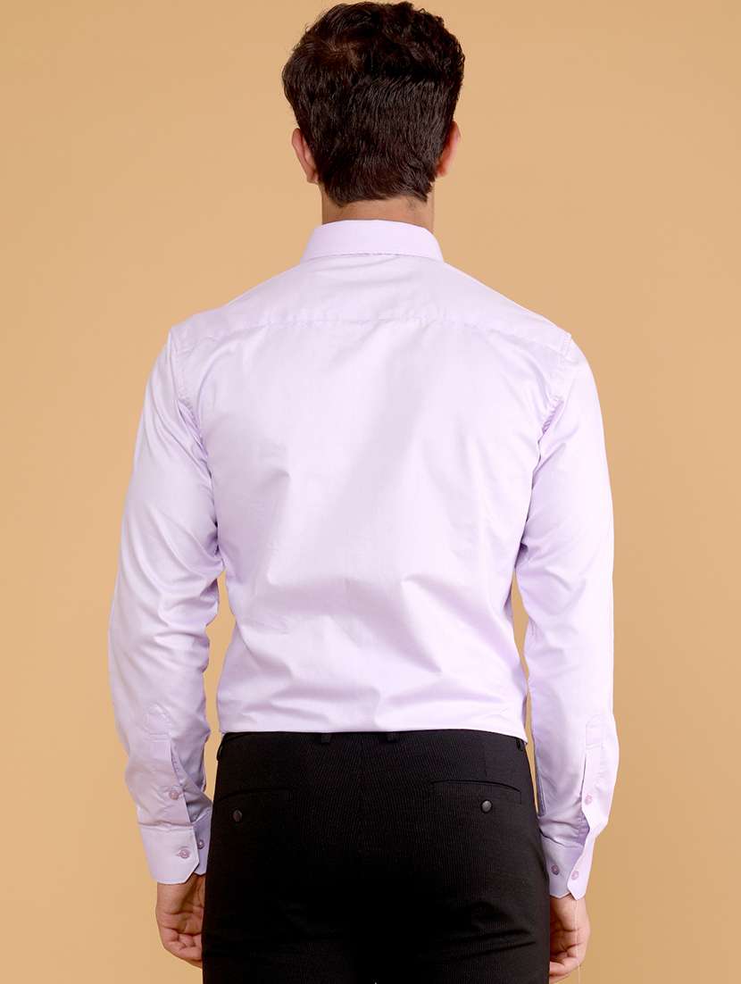men solid long sleeve slim fit formal shirt - 22072243 -  Standard Image - 3