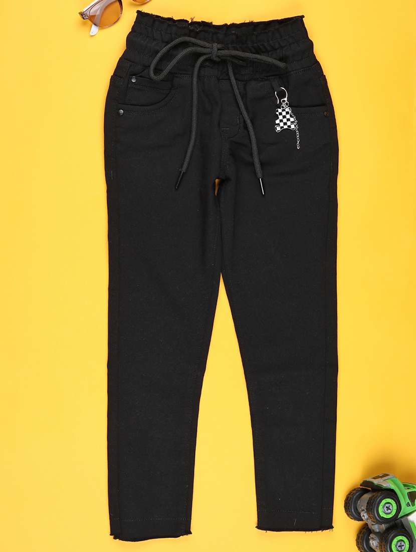 girls plain mid rise slim fit jeans