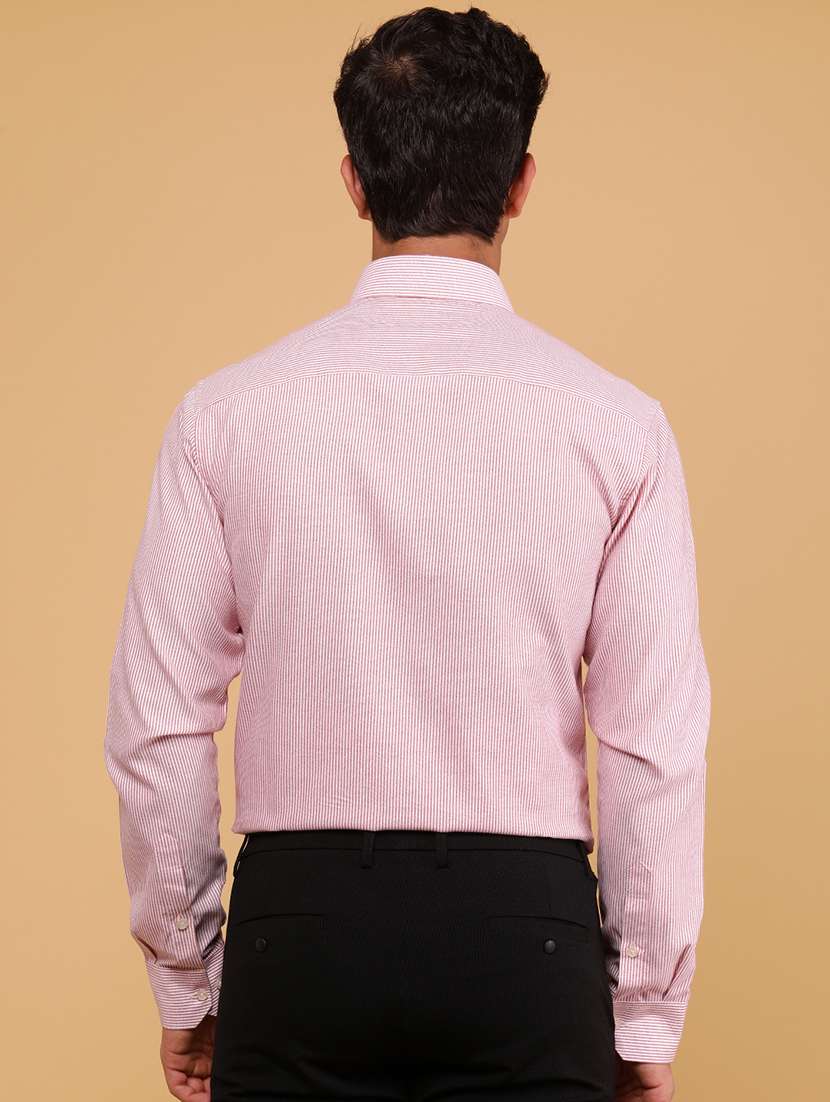 men striped long sleeve slim fit formal shirt - 22072308 -  Standard Image - 3