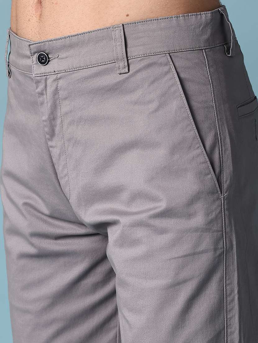men solid mid rise chinos casual trouser - 22072310 -  Standard Image - 5