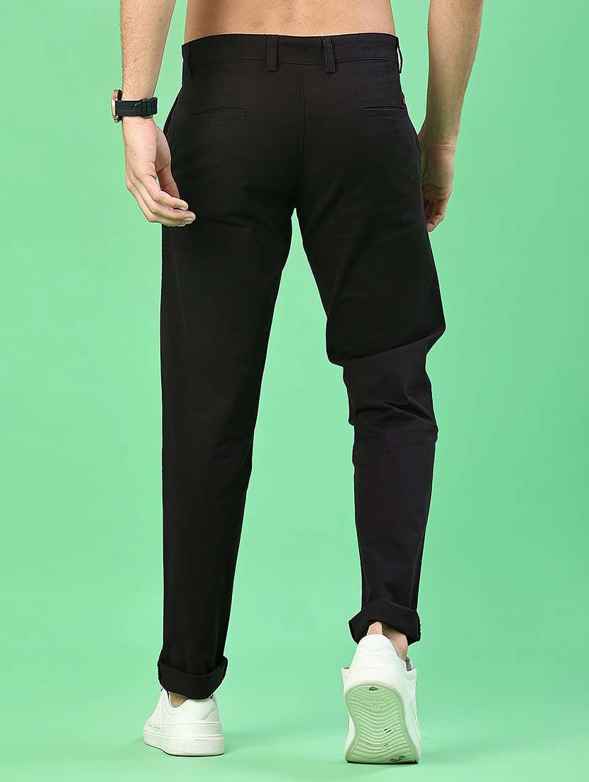 men solid mid rise chinos casual trouser - 22072311 -  Standard Image - 3