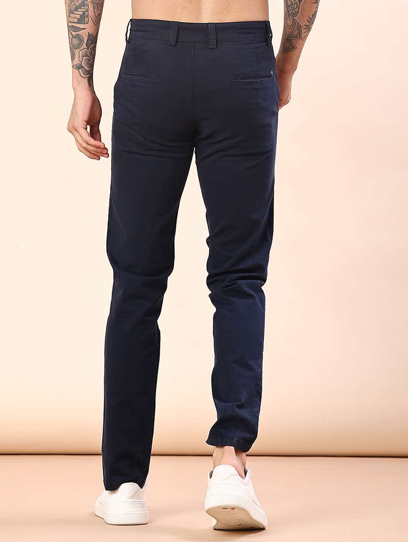 men solid mid rise chinos casual trouser - 22072355 -  Standard Image - 3