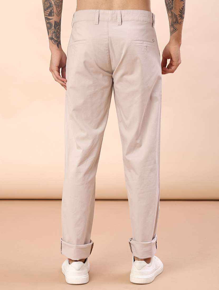 men solid mid rise chinos casual trouser - 22072356 -  Standard Image - 3