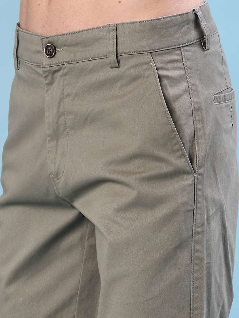 men solid mid rise chinos casual trouser - 22072357 -  Standard Image - 5