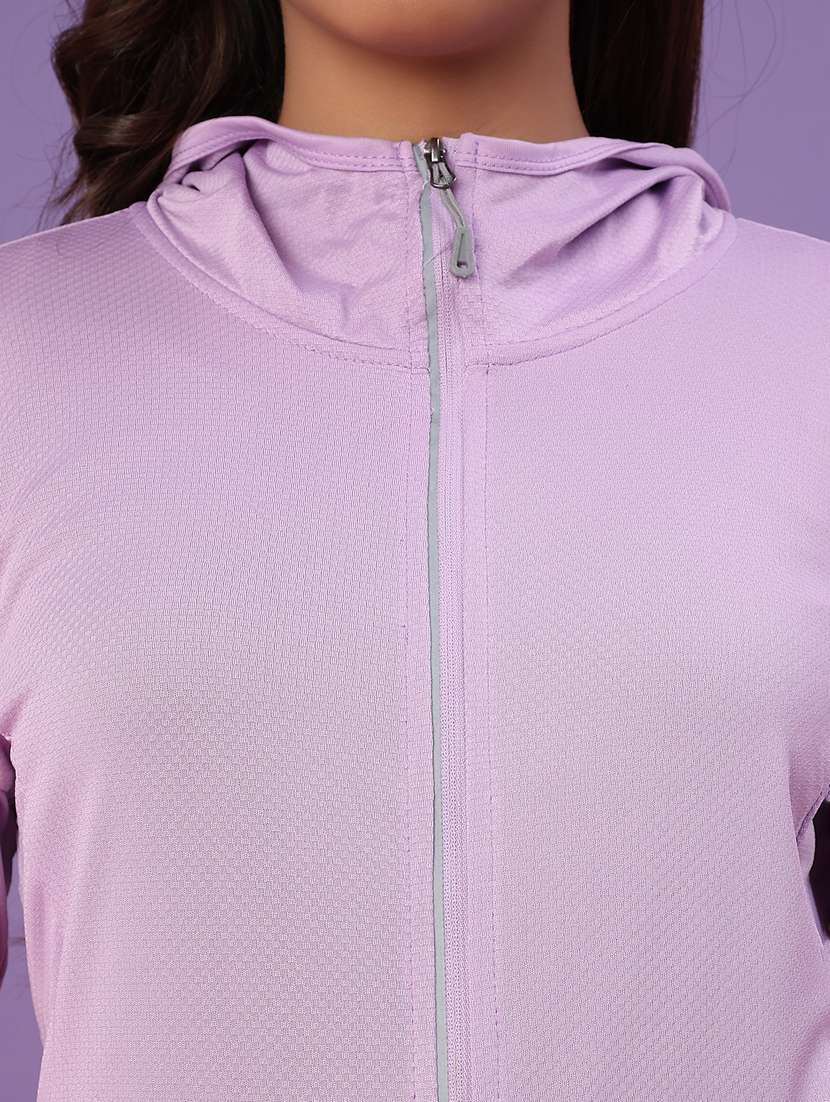 women solid long sleeve hooded acket - 22072365 -  Standard Image - 5