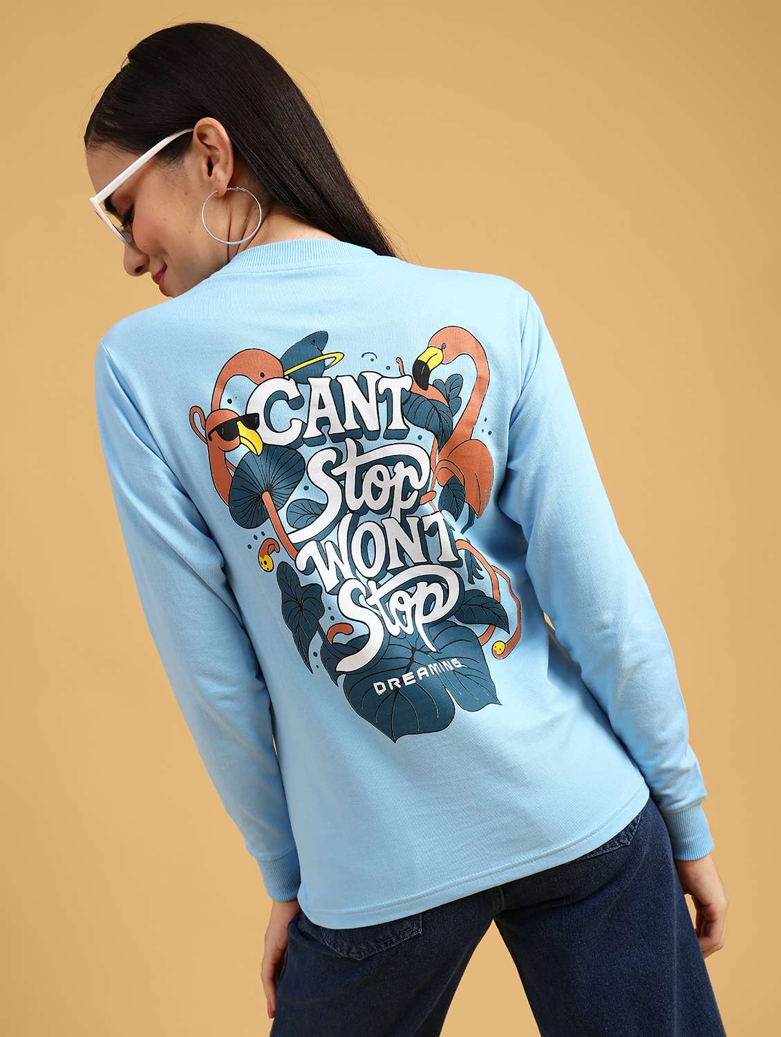 women printed long sleeve sweatshirt