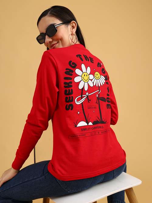women printed long sleeve sweatshirt - 22072375 -  Standard Image - 0