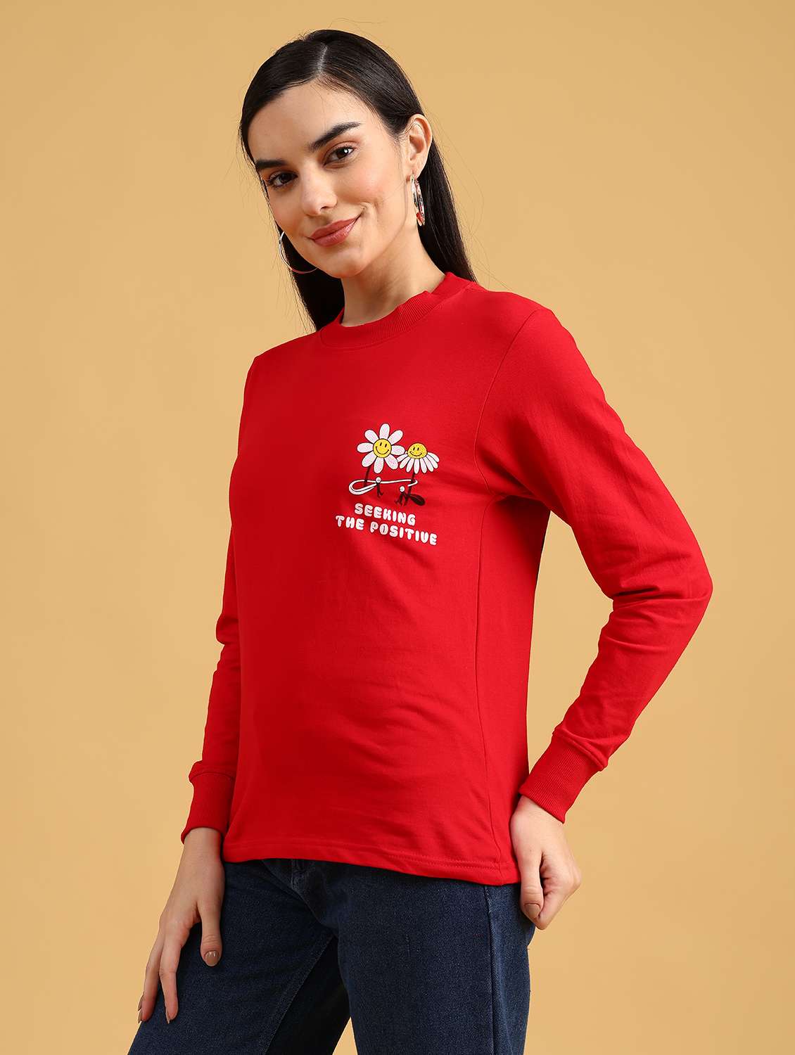 women printed long sleeve sweatshirt - 22072375 -  Standard Image - 3