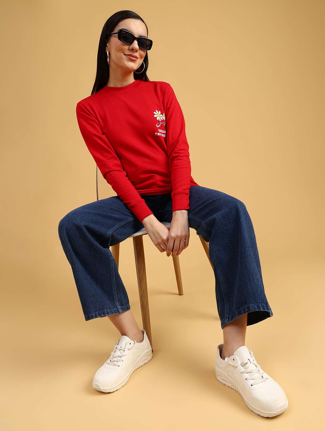 women printed long sleeve sweatshirt - 22072375 -  Standard Image - 5