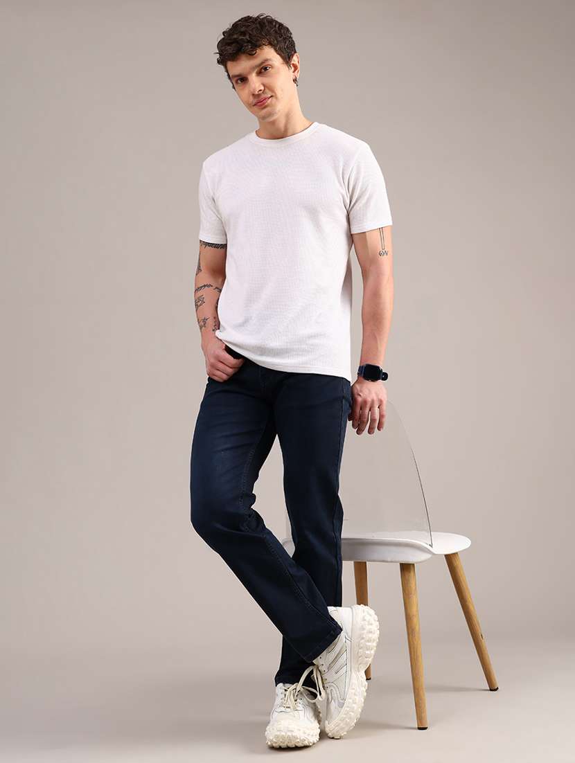 men solid mid rise straight fit jean - 22072504 -  Standard Image - 5