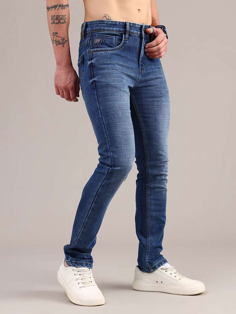 men solid mid rise slim fit jean - 22072505 -  Standard Image - 3